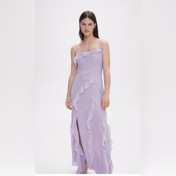 Mango Lavender Ruffle Dress - Picture 3 of 7